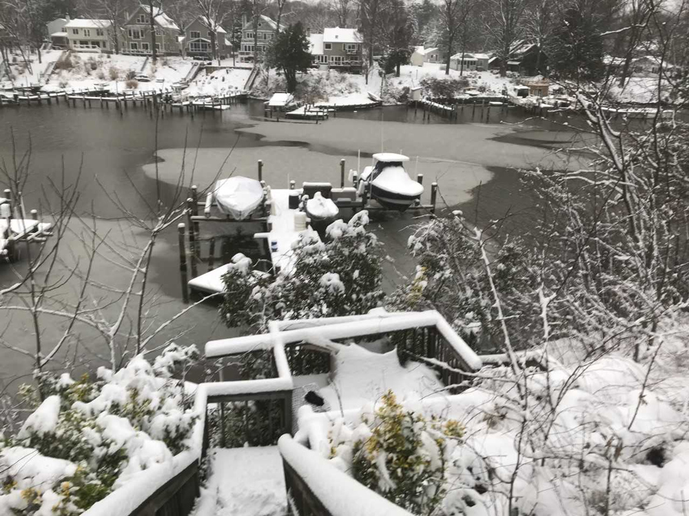 snow covered docks