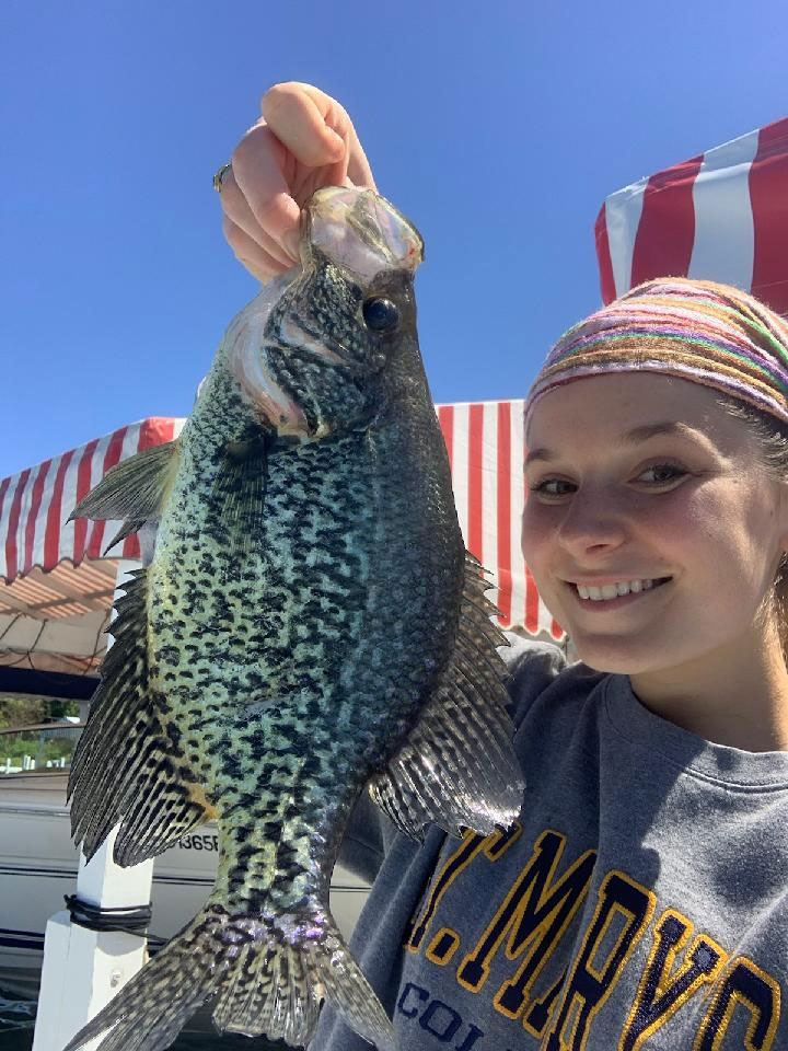 angler with a crappie caught in spring