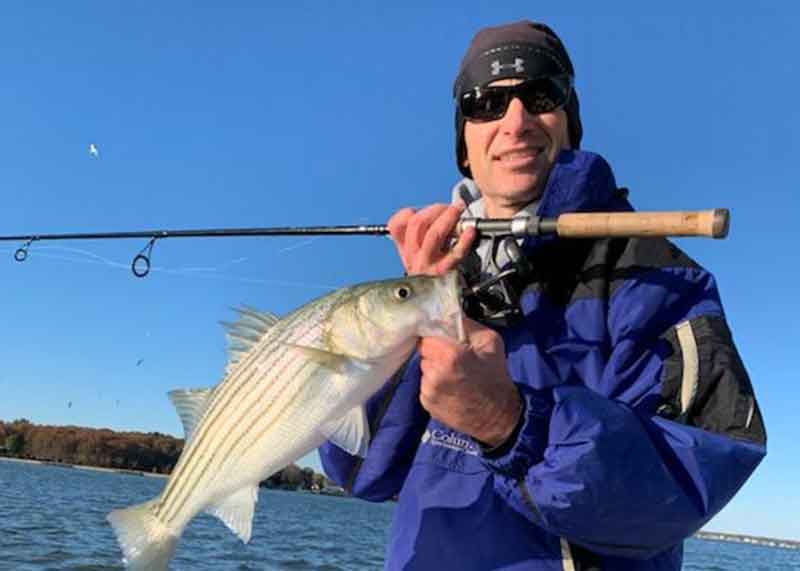 striped bass jig caught