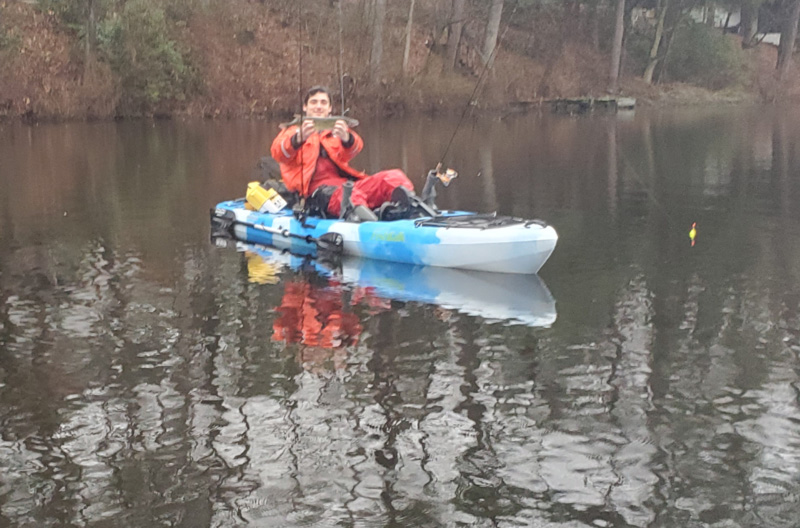 kayak fishing in a millpond