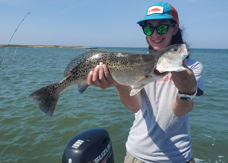 kaylie with a nice speckled trout