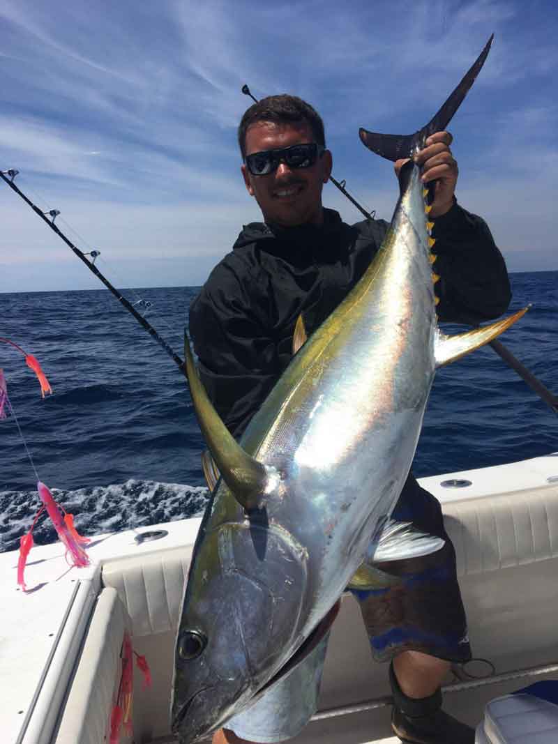 yellowfin tuna caught on a fishing boat
