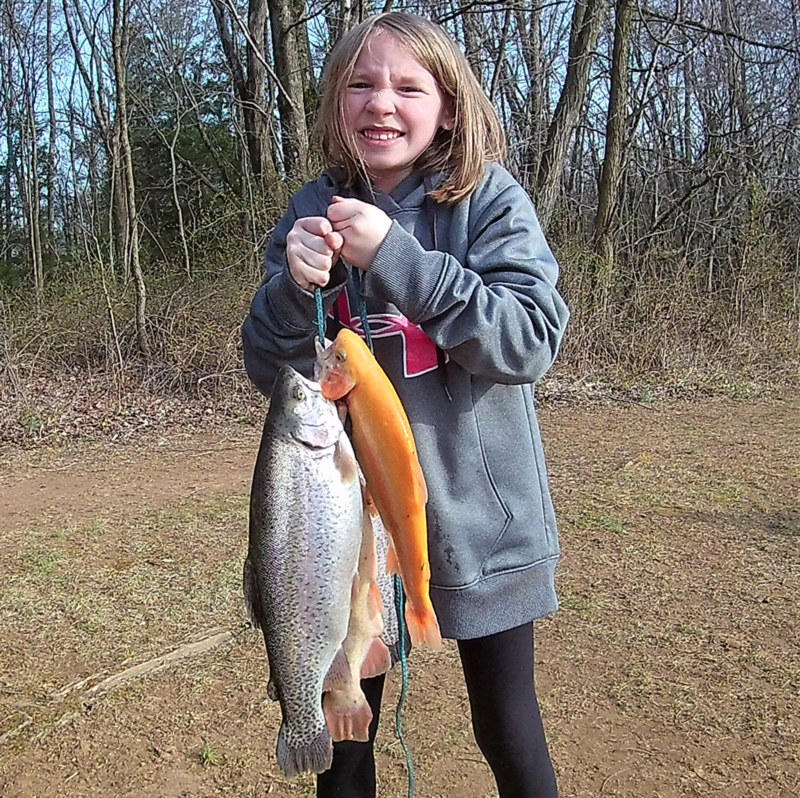 girl with lots of trout
