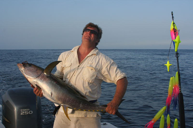 angler trolling for yellowfin tuna