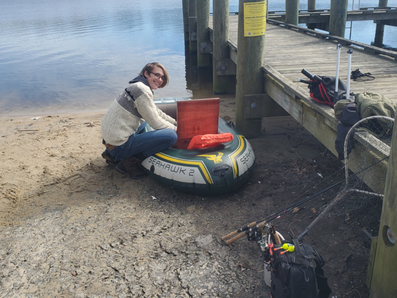 cheap fishing boat getting ready to launch