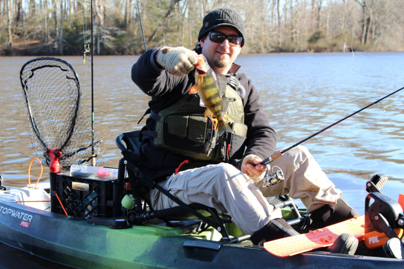 kayak angler with a perch